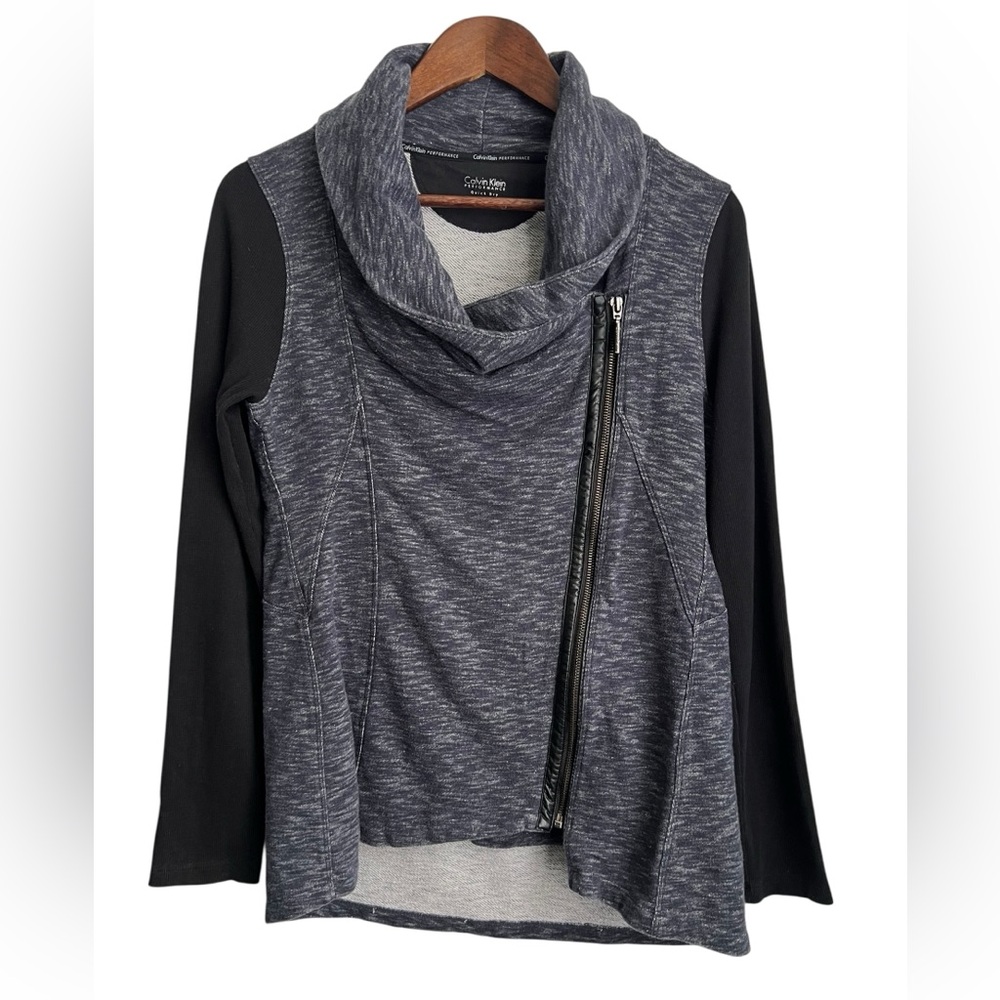 Calvin Klein Performance Mixed Fabric Side Zip Women's Sweatshirt - Medium
